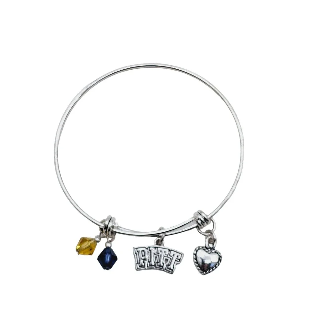 Pittsburgh Panthers Charm Bracelet Bangle Ashley Bridget Collegiate NCAA PITT